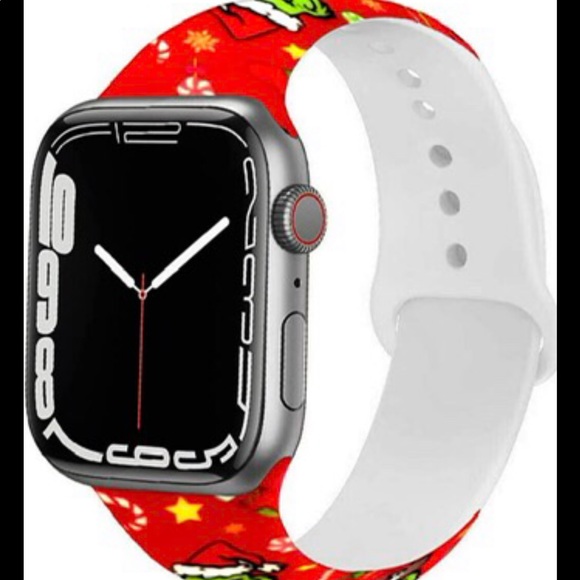 Christmas Grinch silicone adjustable Apple Watch band red green 38/40/41mm NWT - Picture 12 of 12